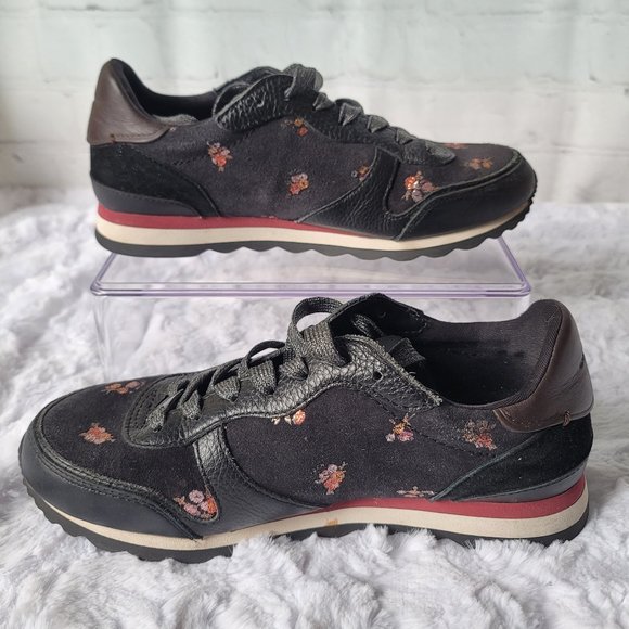COACH  FG2976 Classic Sneakers With Metallic Floral Glitter Print Size 7B - Picture 6 of 15